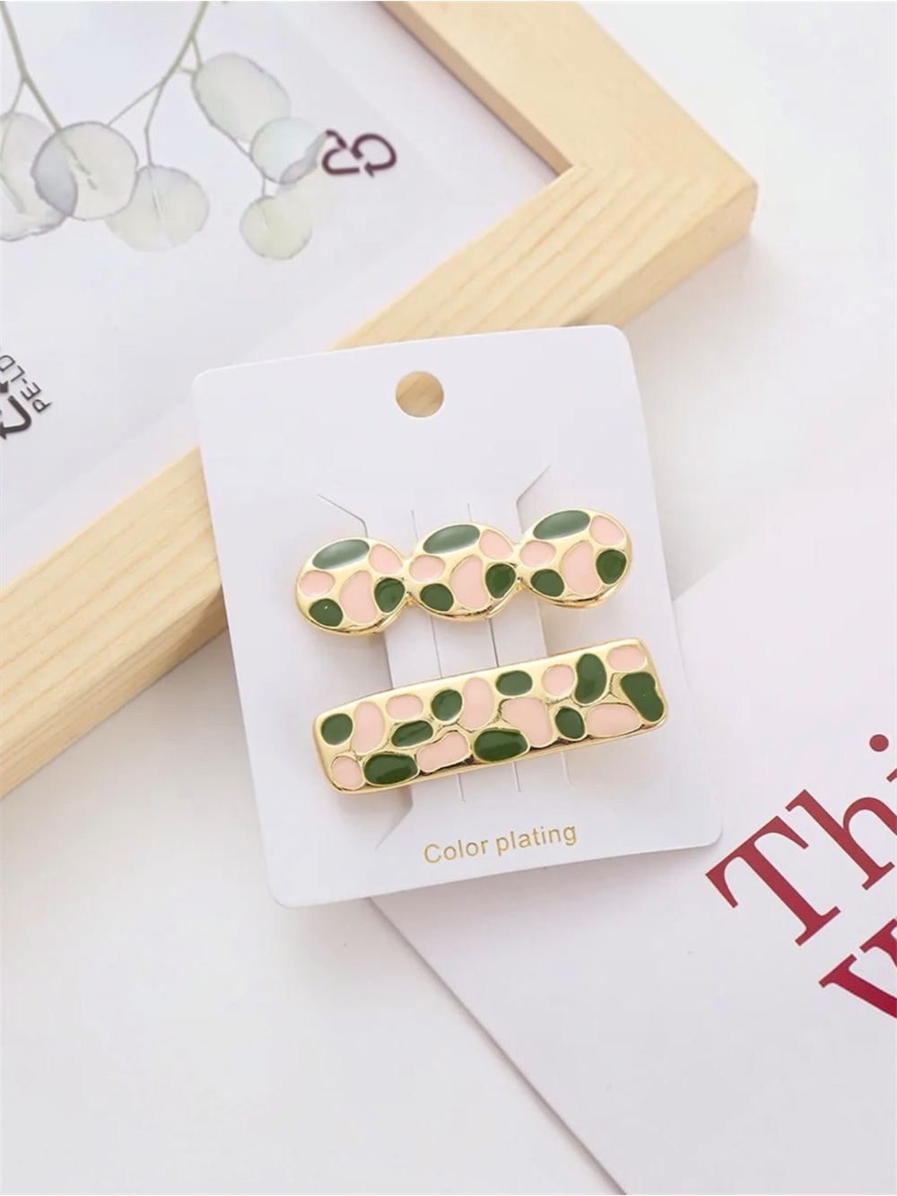 2PK Enamel Hair Clip NWT Pick 1 BUY NOW PRICE - Picture 2 of 4
